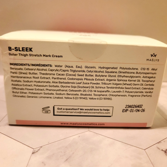 Maelys B-Sleek Outer Thigh Stretch Mark Cream NWT/NIB 3.38 fl oz - Picture 6 of 12